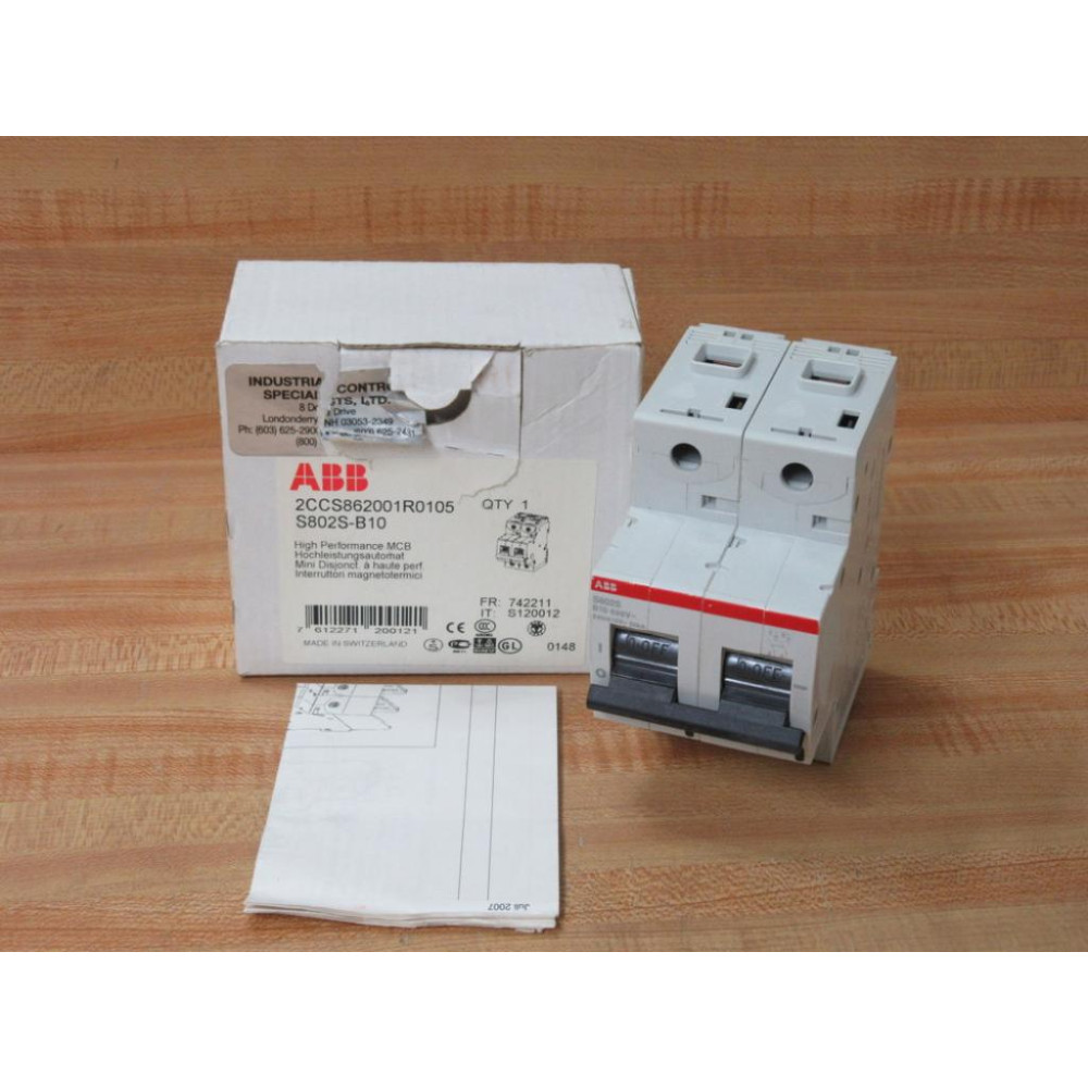ABB S802S-B10 10A ABB Breaker 2CCS862001R0105 ABB S802S-B10 10A ABB Breaker 2CCS862001R0105