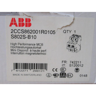 ABB S802S-B10 10A ABB Breaker 2CCS862001R0105