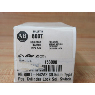 Allen Bradley 800T-H42A2 Selector Switch 800TH42A2