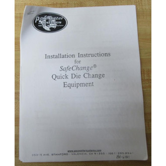 Pacesetter Systems 105-D Quick Die Change Kit 105D