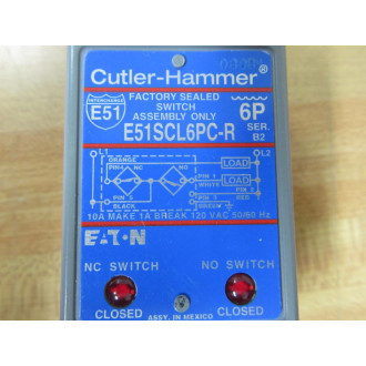 Cutler Hammer E51SCL6PC-R Photoelectric Sensor Body E51SCL6PCR