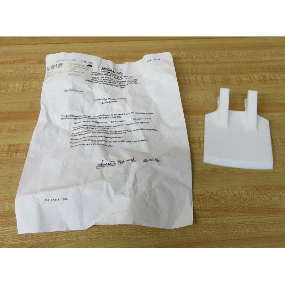 JRLON PS-901-0043-T Scraper Blade 39063 - New No Box JRLON PS-901-0043-T Scraper Blade 39063 - New No Box