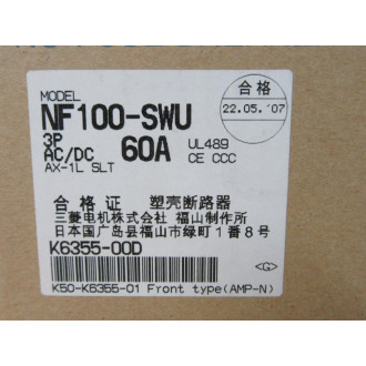 Mitsubishi NF100-SWU-3P-60A 60A No-Fuse Breaker NF100SWU3P60A