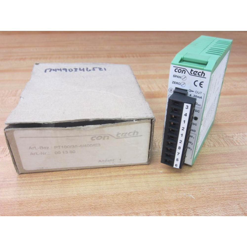 ConTech PT10031-4400E3 PT100 Convertion Module 0013800 ConTech PT10031-4400E3 PT100 Convertion Module 0013800