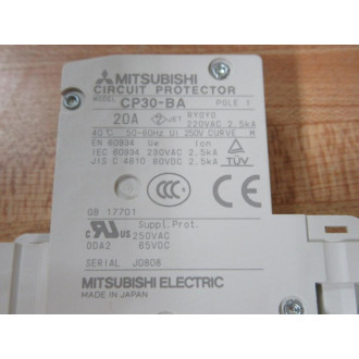 Mitsubishi CP30-BA-1P-20A 20A Circuit Protector CP30BA1P20A
