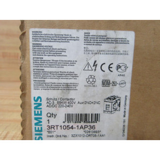 Siemens 3RT1054-1AP36 Contactor 3RT10541AP36