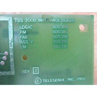 Telegenix 400389 TDS 2000 Interface Board - Used