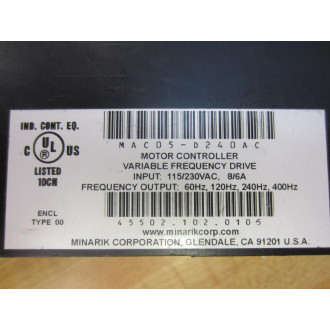 Minarik MAC05-D240AC Circuit Board MAC05D240AC - Parts Only