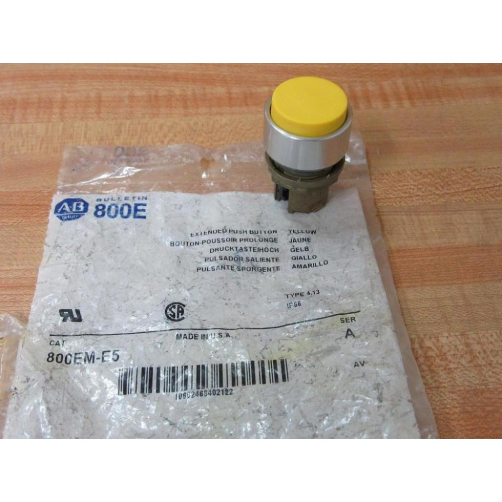 Allen Bradley 800EM-E5 Yellow Extended Button 800EME5