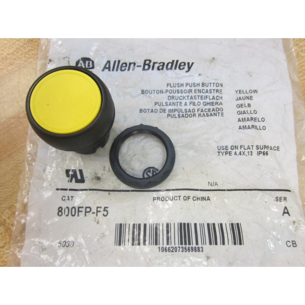 Allen Bradley 800FP-F5 Yellow Button 800FPF5