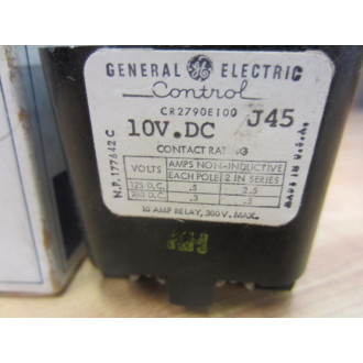 General Electric CR2790E100J45 GE GP 10A Relay 300V
