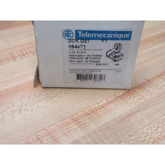 Telemecanique ZCK-D21 Limit Switch WLever Plunger 64672 WO 1 Screw Telemecanique ZCK-D21 Limit Switch WLever Plunger 64672 WO 1 Screw