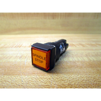 Alcoswitch 16 SL Square Illuminated Pushbutton Switch 16SL Reads: Spindle Stop - Used
