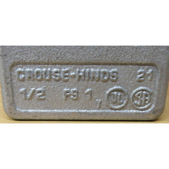 Crouse & Hinds FS1 Cast Device Box 12" Exterior Mount - New No Box