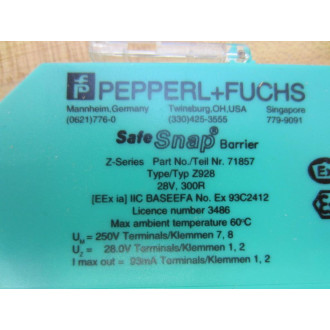 Pepperl + Fuchs 071857 Contact Block Z928