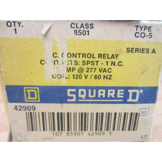 Square D 8501-CO-5 AC Control Relay 8501CO5