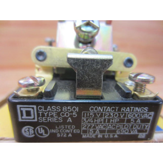 Square D 8501-CO-5 AC Control Relay 8501CO5