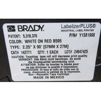 Brady Y1381998 VersaPrint Label 142771 - Used
