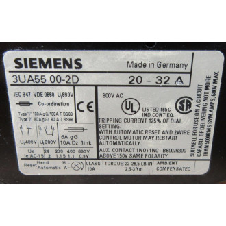 Siemens 3UA5500-2D Overload Relay 3UA55002D - Used