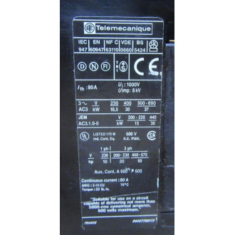 Telemecanique LP1 D6511BD Contactor - Used