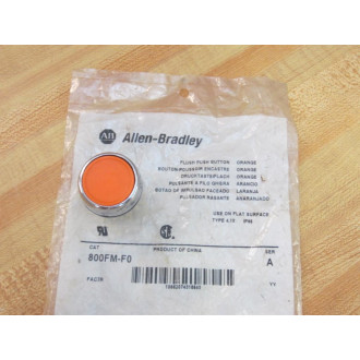 Allen Bradley 800FM-FO Metal Flush Push Button 800FM-F0