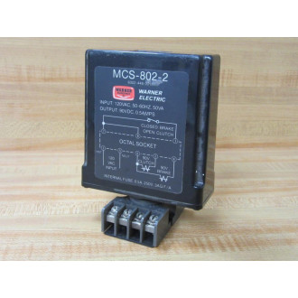 Warner MSC-802-2 Clutch Brake Power Supply MSC8022 WRelay Socket - Used