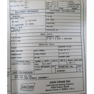 John Crane 549681 Seal Kit 680ABC-BGC000-28