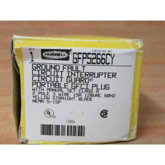 Hubbell GFP5266CY Ground Fault GFCI Plug