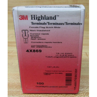 3M Highland 4X869 Non-Insulated Flag Terminal (Pack of 486)