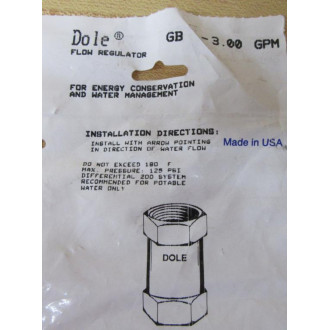 Dole GB-3GPM Flow Control GB3GPM