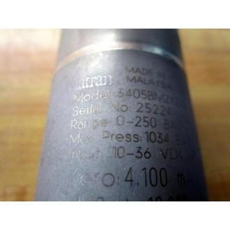 Viatran 3405BM2X2480 Pressure Transducer ZERO:4.100 mA - Used