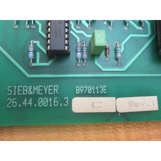 Sieb & Meyer 26.44.0016.3 Board 264400163 B970113E L970113E 3C Rev.1 - Used