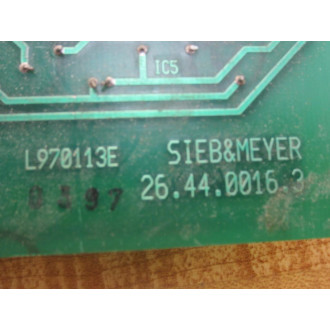 Sieb & Meyer 26.44.0016.3 Board 264400163 B970113E L970113E 3C Rev.1 - Used