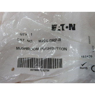 Eaton M22S-DRP-R Cutler Hammer Mushroom Pushbutton M22SDRPR