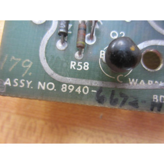 Warner & Swasey 8940-6672 Servo PreAmp Card 89406672 8940-6672H - Parts Only