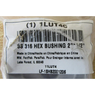 Grainger 1LUT4 Hex Reducing Bushing 1LUT4C