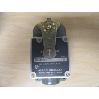 Allen Bradley 801-ASC2-9 Limit Switch wRoller Lever 801ASC29
