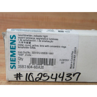Siemens 3SB3 604-6BA30 Yellow 3SB36046BA30 3SB3400-1A & Base,Clip
