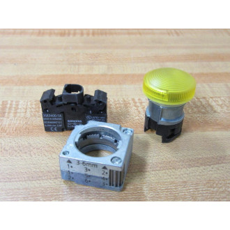 Siemens 3SB3 604-6BA30 Yellow 3SB36046BA30 3SB3400-1A & Base,Clip