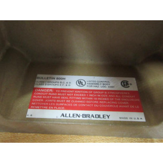 Allen Bradley 800H-1HZX7 Enclosure Base 800H1HZX7 - New No Box