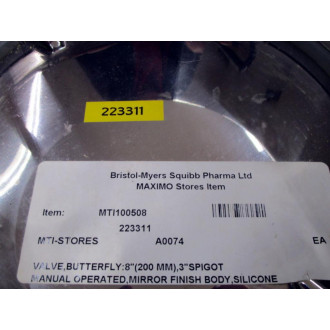 CORA MTI100508 Butterfly Valve 223311 Broken Bolt On Handle - New No Box