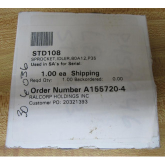 Dalton Gear 80A12-108 Idler Sprocket 80A12108
