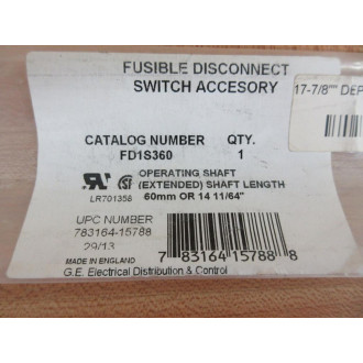 General Electric FD1S360 Fusible Disconnect Switch Accessory FD1S360