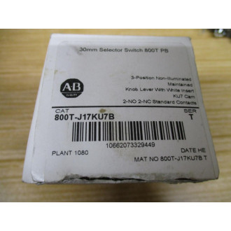 Allen Bradley 800T-J17KU7B Selector Switch Ser. T