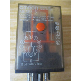 Omron MK3P5-S Relay MK3P5S MK3P5-S-110V, 110VAC - Used