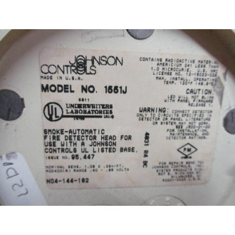 Johnson Controls 1551J Smoke Detector - Used