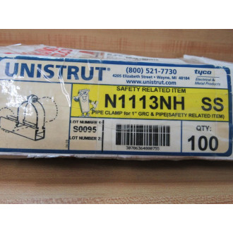Unistrut N1113NH Pipe Clamp 1" 50 Pair No Nuts & Bolts