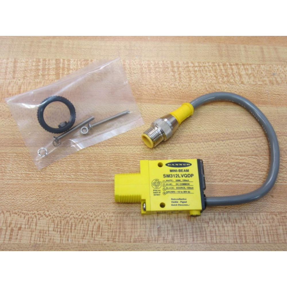 Banner SM312LVQDP Mini-Beam Photoelectric Sensor 28155 - New No Box Banner SM312LVQDP Mini-Beam Photoelectric Sensor 28155 - New No Box