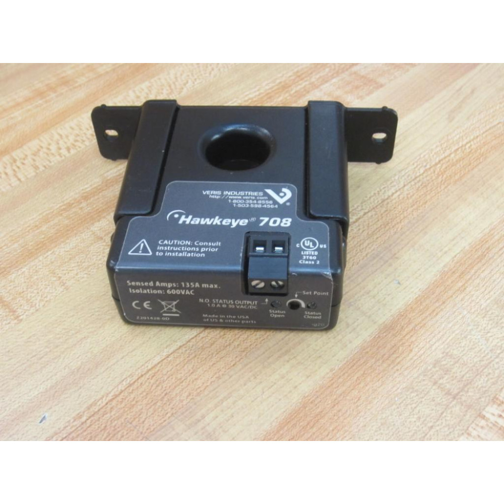 Veris  Industries H708 Solid-Core Adj Current Switch Hawkeye 708 - - New No Box