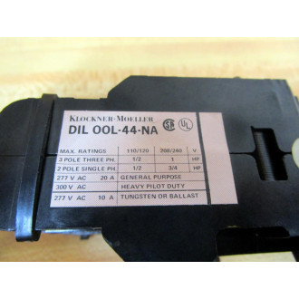 KlocknerMoeller DIL 00L-44-NA Contactor DIL00L44NA - New No Box